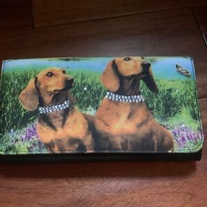 Dachshund Y2K wallet with Rhinestone on Collars